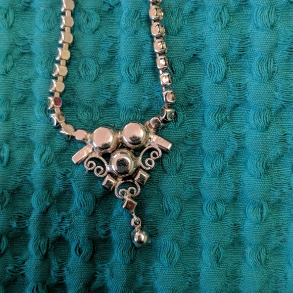 Prom! Vintage Understated Rhinestone Necklace 80s - Picture 4 of 4